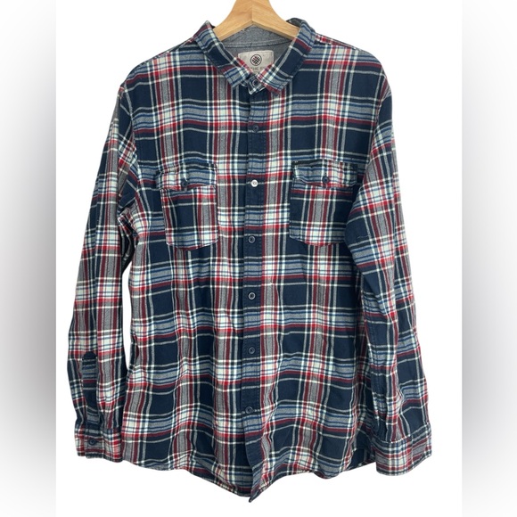 Men's Plaid Shirt - Red, Blue, and White - Picture 1 of 5